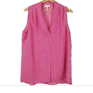 Laundry by Shelli Segal Pink Polka Dot Sleeveless Top XL